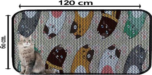 Büyük Boy Elekli Tuvalet Önü Desenli Kedi Kumu Paspası 60 X 120 Cm
