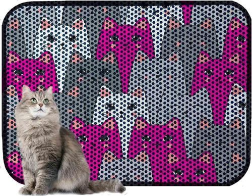 Büyük Boy Elekli Tuvalet Önü Desenli Kedi Kumu Paspası 60 X 80 Cm