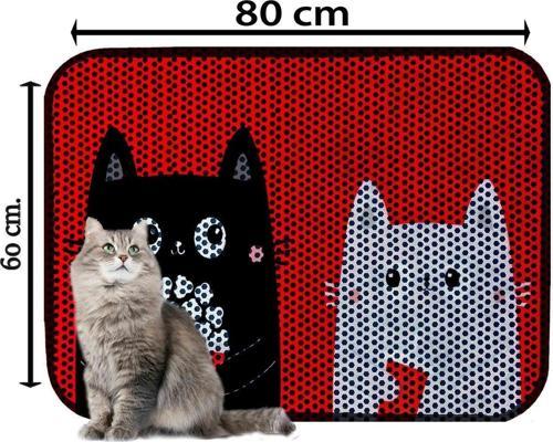 Büyük Boy Elekli Tuvalet Önü Desenli Kedi Kumu Paspası 60 X 80 Cm