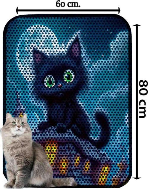Büyük Boy Elekli Tuvalet Önü Desenli Kedi Kumu Paspası 60 X 80 Cm