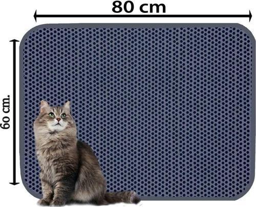 Büyük Boy Elekli Wc Önü Gri Kedi Kumu Paspası 60X80 Cm