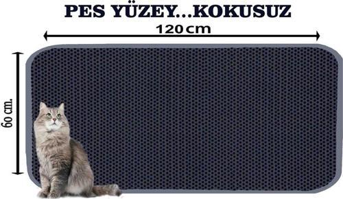 Kedi Kumu Wc Önü Xxl Büyük Boy Elekli Tuvalet Önü Gri Kedi Kumu Paspası 60X120 Cm