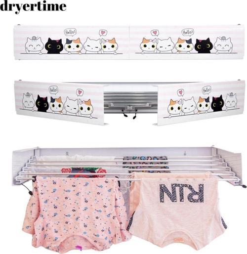 Duvara Monte Çamaşır Askısı, Akordiyon Çamaşırlık (Hello Cat)