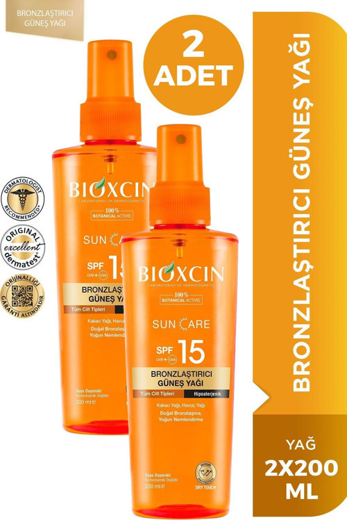Sun Care Bronzlaştırıcı Güneş Yağı SPF15 200 ml 2 Adet