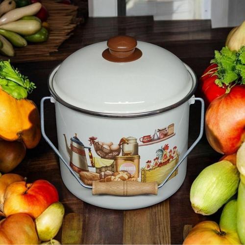 22 Cm, 5 Litre Emaye Dekorlu Bakraç