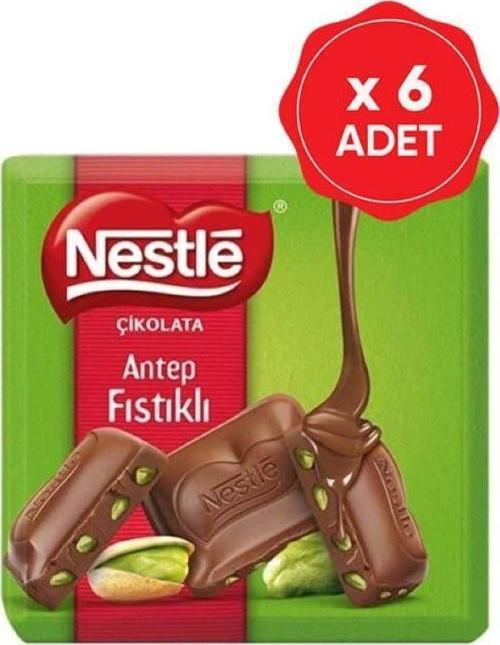 Nestlé Antep Fıstıklı Kare Çikolata 60g x 6 adet