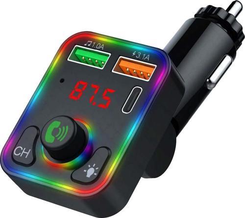 C618 Rgb Işıklı PD 18 + QC 3.1A Şarj Oynar Başlıklı Bluetooth 5.1V Fm Transmitter