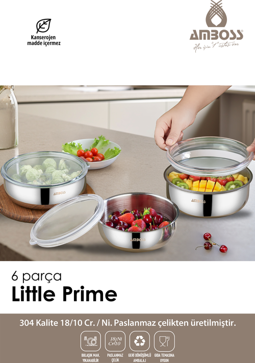 6 Parça Little Prime Paslanmaz Çelik Saklama Kabı