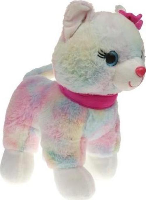 Peluş 30 cm Pembe Tokalı Kedi 