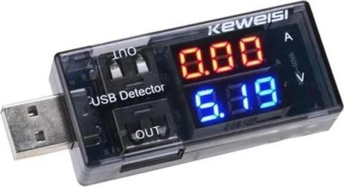 USB Akım Ölçer Çift USB Çıkışlı Voltmetre Ampermetre Ölçüm Aleti