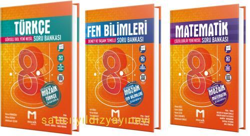 mozaik yayınları 8.sınıf türkçe-matematik-fen bilimleri 3'lü soru bankası