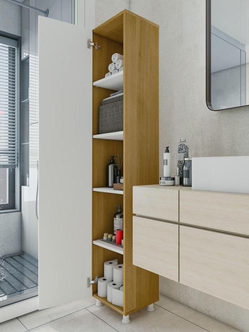 Çok Amaçlı Dolap Parlak Beyaz-Banyo Dolabı
