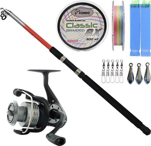 YekOutdoor Deniz&Göl Olta Seti Kendo Elbe 3.50m 70-150gr Olta Kamışı&Okuma Revenger RV-40 FD Olta Makinesi