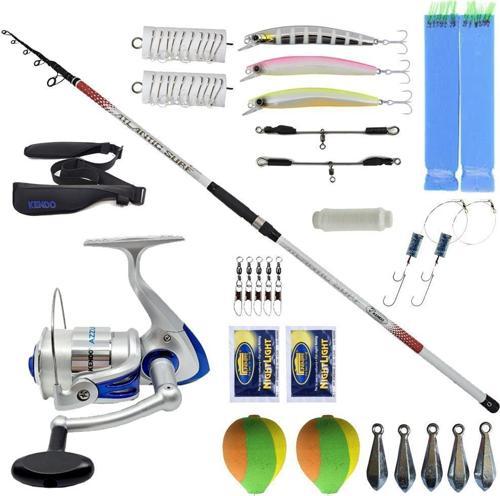 YekOutdoor Full Takım Olta Seti Kendo Atlantic Surf 4.20m 100-250gr Olta Kamışı&Kendo Azurro 6000 3BB Olta Makinesi