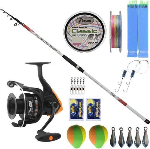 YekOutdoor Full Takım Olta Seti Kendo Atlantic Surf 4.20m 100-250gr Olta Kamışı&Okuma JAW-65 3+1BB Olta Makinesi