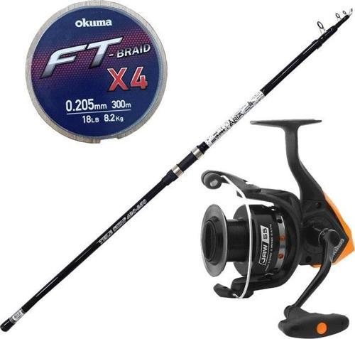 YekOutdoor Surf Oltası Seti Okuma Aria Tele Surf 3,90 cm 100-200 gr Surf Kamışı&Okuma JAW-65 3+1BB Olta Makinesi