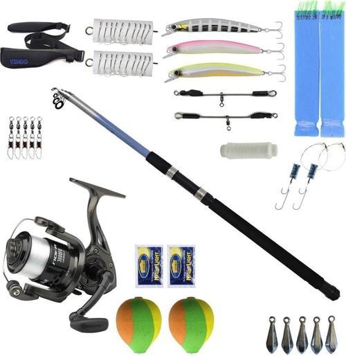 YekOutdoor Full Takım Olta Seti Kendo Elbe 3.50m 70-150gr Olta Kamışı&Dam Nova 7000 FD 1BB 337M/0.40MM Olta Makinesi