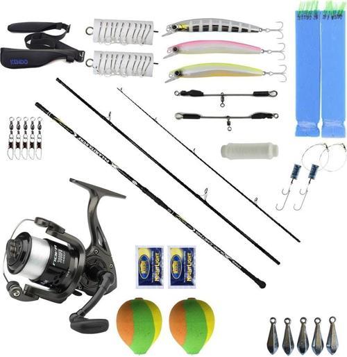 YekOutdoor Full Takım Olta Seti Kendo Palamita Surf 420cm 250gr 3 Parça Olta Kamışı&Dam Nova 7000 FD 1BB 337M/0.40MM Olt