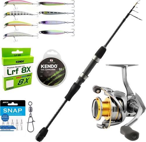 YekOutdoor Profesyonel LRF Olta Seti Okuma Lrf Tele Spin 766UL 225cm 1-9 gr Lrf Kamışı&Okuma Avenger Av-2500 (5,0,1) 6+1