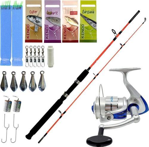 YekOutdoor Tekne Olta Seti Kendo Holiday Boat 1.80m 100-250gr 2 Parça Olta Kamışı&Kendo Azurro 6500 3BB Olta Makinesi