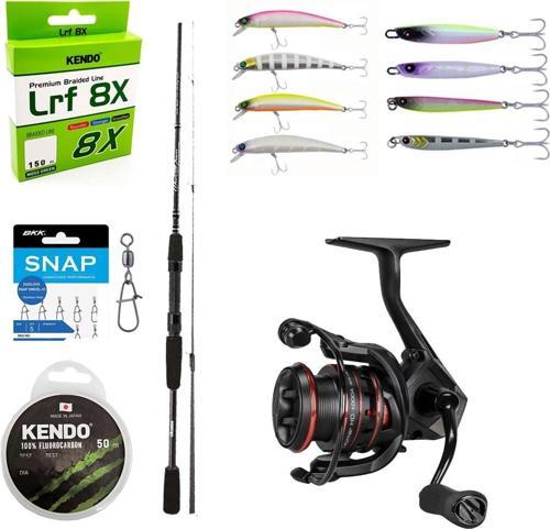 YekOutdoor Profesyonel LRF Seti Okuma Wave Power 213 cm 0-8 gr Lrf Kamışı&Okuma Ceymar Matt Black Olta Makinesi