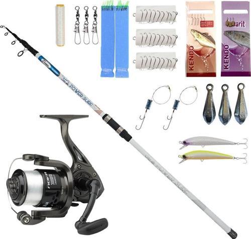 YekOutdoor Hazır Olta Seti Kendo Sea Power Surf 4.20m 100-250gr Olta Kamışı&Dam Nova 7000 FD Olta Makinesi