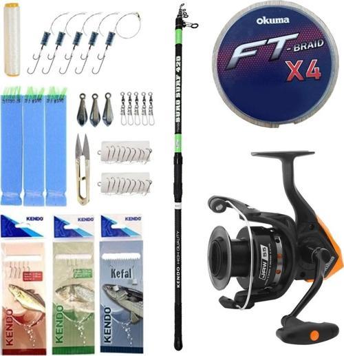 YekOutdoor Hazır Olta Seti Kendo Suro Surf 420cm 100-200gr Olta Kamışı&Okuma JAW-55 3+1BB Olta Makinesi