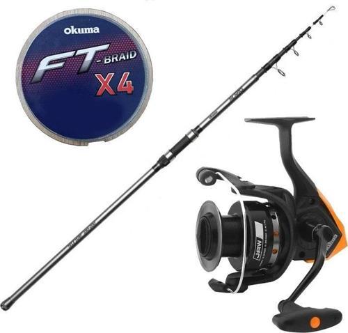YekOutdoor Hazır Olta Seti Okuma Alaris Tele Surf 420 cm 100-200 gr Surf Kamışı&Okuma JAW-65 3+1BB Olta Makinesi