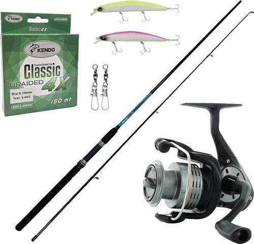 YekOutdoor Hazır Spin Olta Seti Okuma G-Power Spin 9' 270cm 7-35 gr 2 Parça Spin Kamışı&Okuma Revenger RV-40 FD Olta Mak