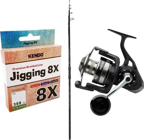 YekOutdoor Profesyonel Olta Seti Okuma Ceymar Tele surf 4.30M Surf Kamışı&Savage Gear SGS8 8000 FD 8+1BB Olta Makinesi