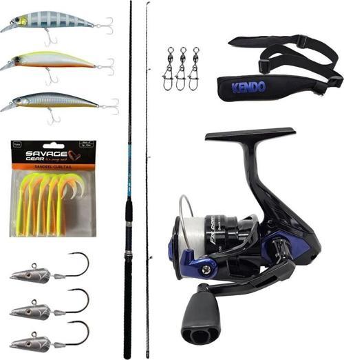 YekOutdoor Okuma Levrek-Çipura Spin Olta Seti Okuma Azaki Spin 244 cm 7-28 gr 2 Parça Spin Kamışı&Okuma Fin Chaser X FNX