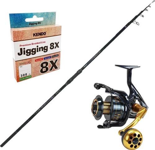 YekOutdoor Yüksek Kalite Olta Seti Okuma Ceymar Tele surf 4.30M 6 Parça Surf Kamışı&Okuma Salina SA-6000HA Blue 6+1BB Ol