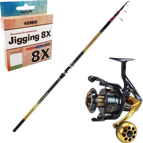 YekOutdoor Yüksek Kalite Profesyonel Olta Seti Okuma Savant Surf 420 cm 4 Parça Surf Kamışı&Okuma Salina SA-8000A Blue 6