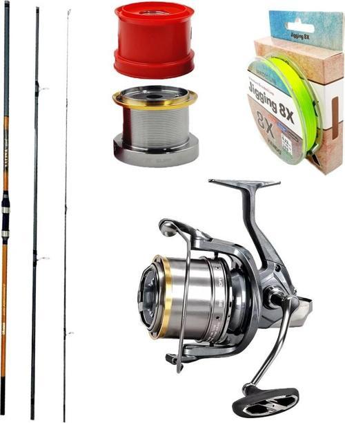 YekOutdoor Yüksek Performans Okuma Olta Seti Okuma Salina Surf 14' 420 cm 3 Parça Surf Kamışı&Okuma Flite Surf FLS35-150