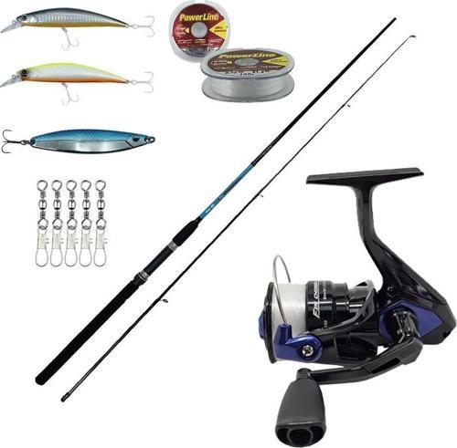 YekOutdoor Spin Olta Seti Okuma G-Power Spin 8' 240cm 15-40 gr 2 Parça Spin Kamışı&Okuma Fin Chaser X FNX-40BL Blue 1BB 