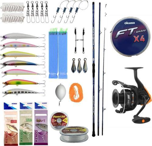 Profesyonel Hazır Olta Seti Kendo Palamita Surf 420cm 3 Parça Olta Kamışı&Okuma JAW-65 Olta Makinesi