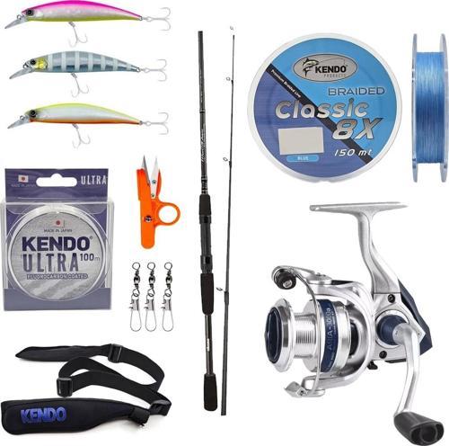 YekOutdoor Spin Olta Seti Okuma Wave Power 8'0 2.44 cm 15-40 gr 2 Parça Spin Kamışı&Okuma ARIA-3000a Painting Silver 1BB
