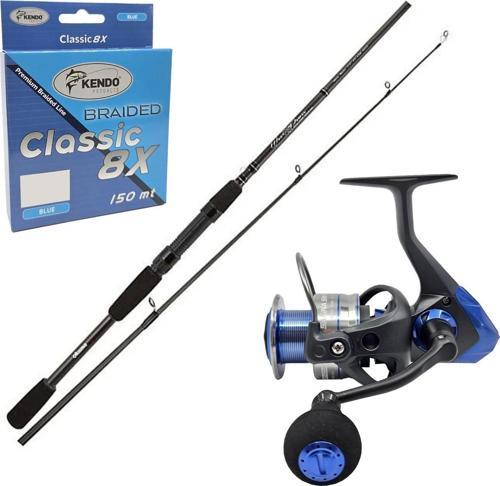 YekOutdoor Spin Olta Seti Okuma Wave Power 8'0 2.44 cm 15-40 gr 2 Parça Spin Kamışı&Okuma Safina SNW-4000A 4+1BB Olta Ma