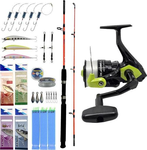Tekne Olta Seti Okuma 6000FD Olta Makinesi&Kendo Holiday Boat 1.80m 100-250gr 2 Parça Olta Kamışı