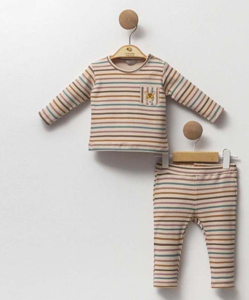 Yumuşak Fitilli 2'li Bebek Takımı 474788 Bej