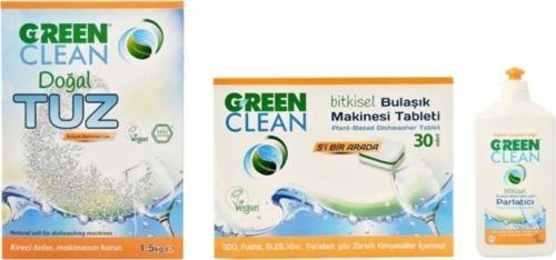 Bulaşık Makinesi Tableti 30 Adet + Doğal Tuz 1,5 kg + Parlatıcı 500 ml