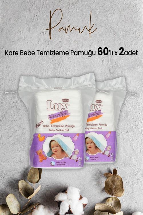 Kare Bebe Temizleme Pamuğu 60' lı x 2 Adet