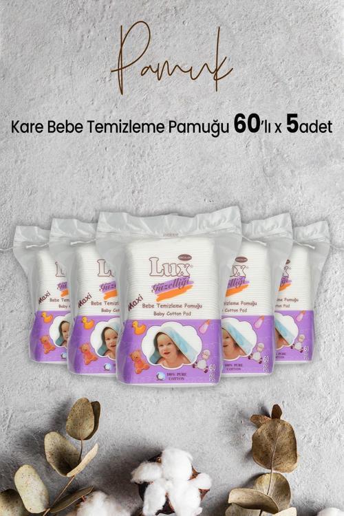 Kare Bebe Temizleme Pamuğu 60' lı x 5 Adet