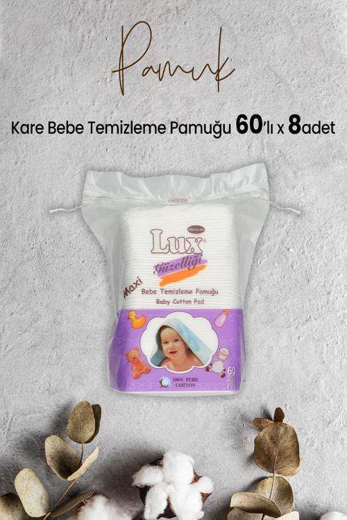 Kare Bebe Temizleme Pamuğu 60' lı x 8 Adet