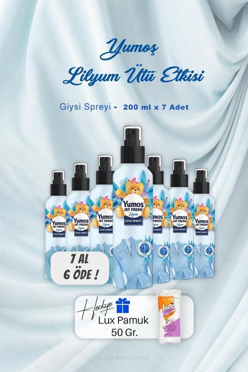 Ütü Etkisi Giysi Spreyi Lilyum 200 ml 7 AL 6 ÖDE , Pamuk Hediyeli