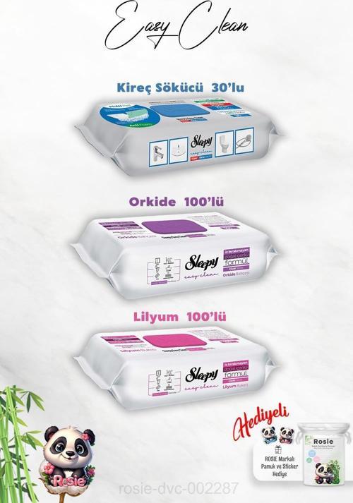 Lilyum ve Orkide Katkılı 100'lü, Kireç Sökücü 30'lu Temizlik Havlusu ve Rosie Hediye