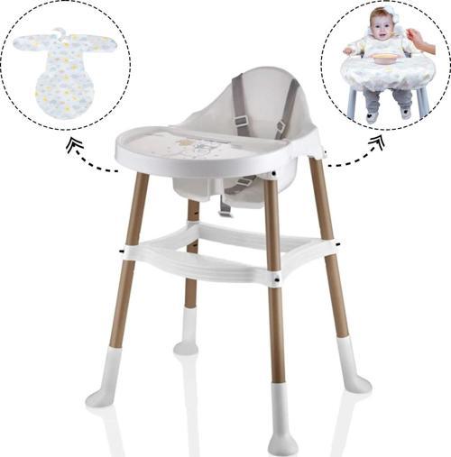 Bebek Mama Sandalyesi Ve Önlüğü Krem