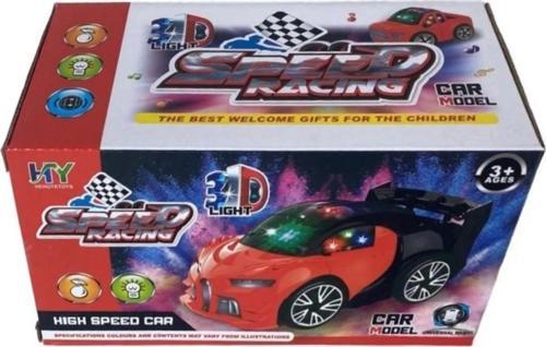 3D Işıklı Sesli Araba 010-1 Kırmızı