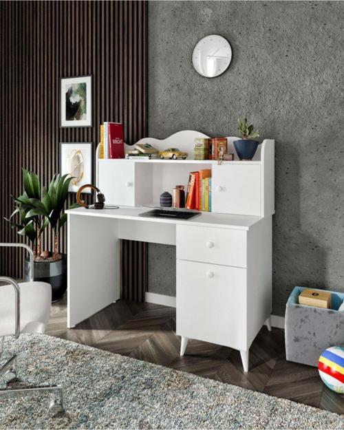 Akasya Çalışma Masası, Bilgisayar Masası, Ofis Masası Beyaz - Tamamı 1. Kalite Mdf