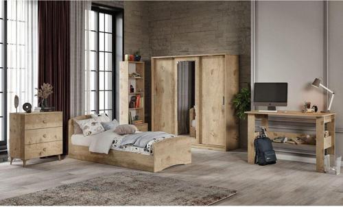 Samira Modern Genç Odası Takımı Meşe - 5 Parçalı Ve Tamamı 1. Kalite Mdf